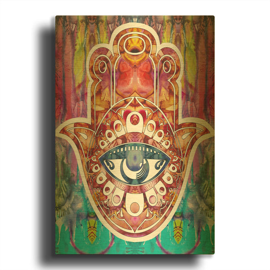 'Hamsa' By Dean Russo Gold Metal Wall Art