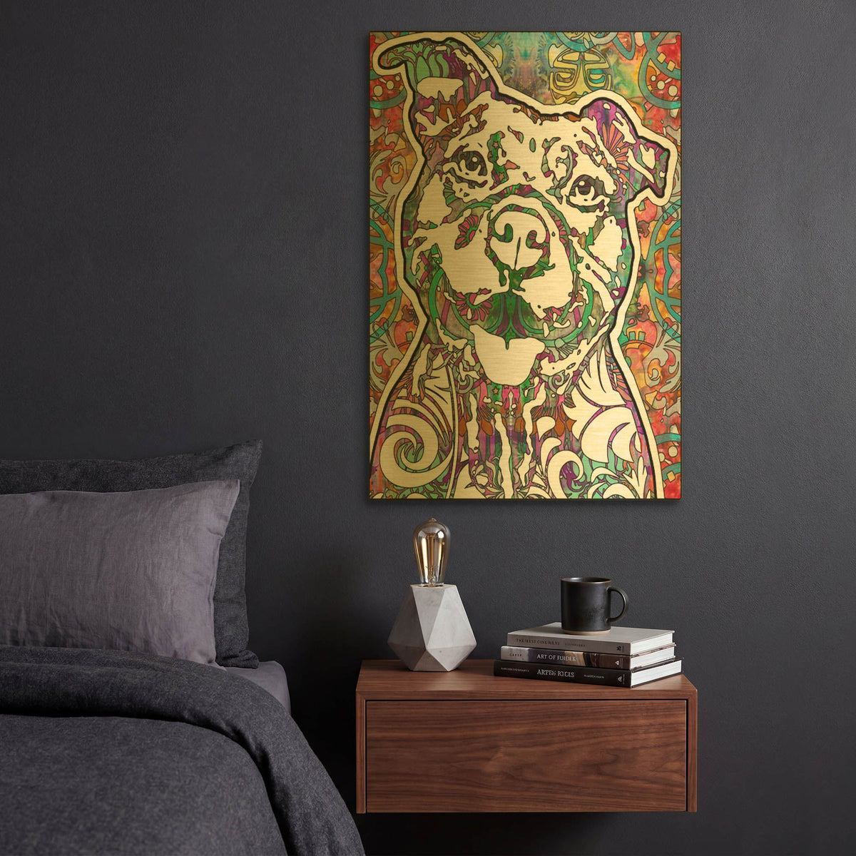 'Happy Pit' By Dean Russo Gold Metal Wall Art