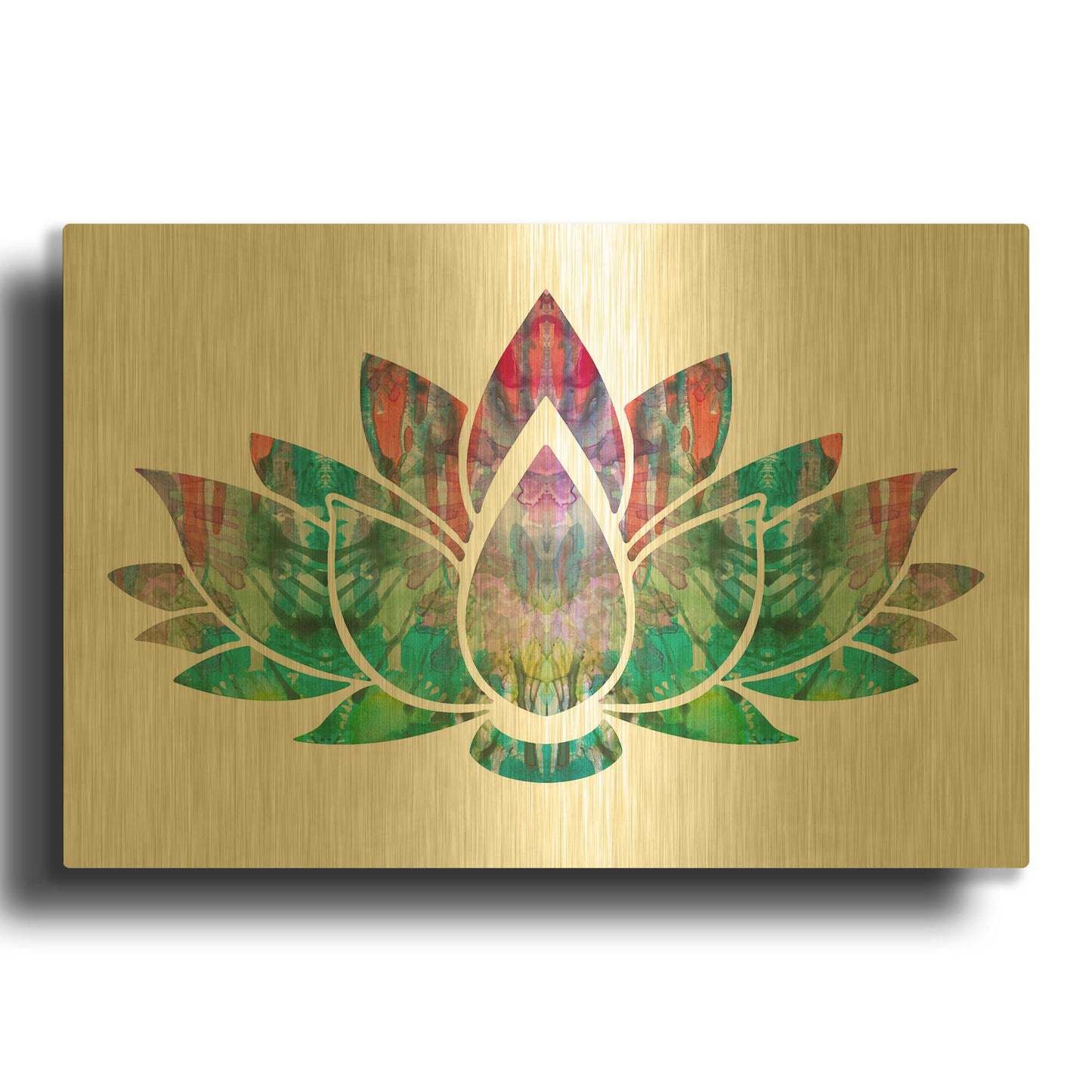'Lotus' By Dean Russo Gold Metal Wall Art