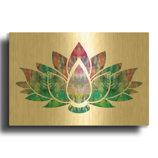 'Lotus' By Dean Russo Gold Metal Wall Art