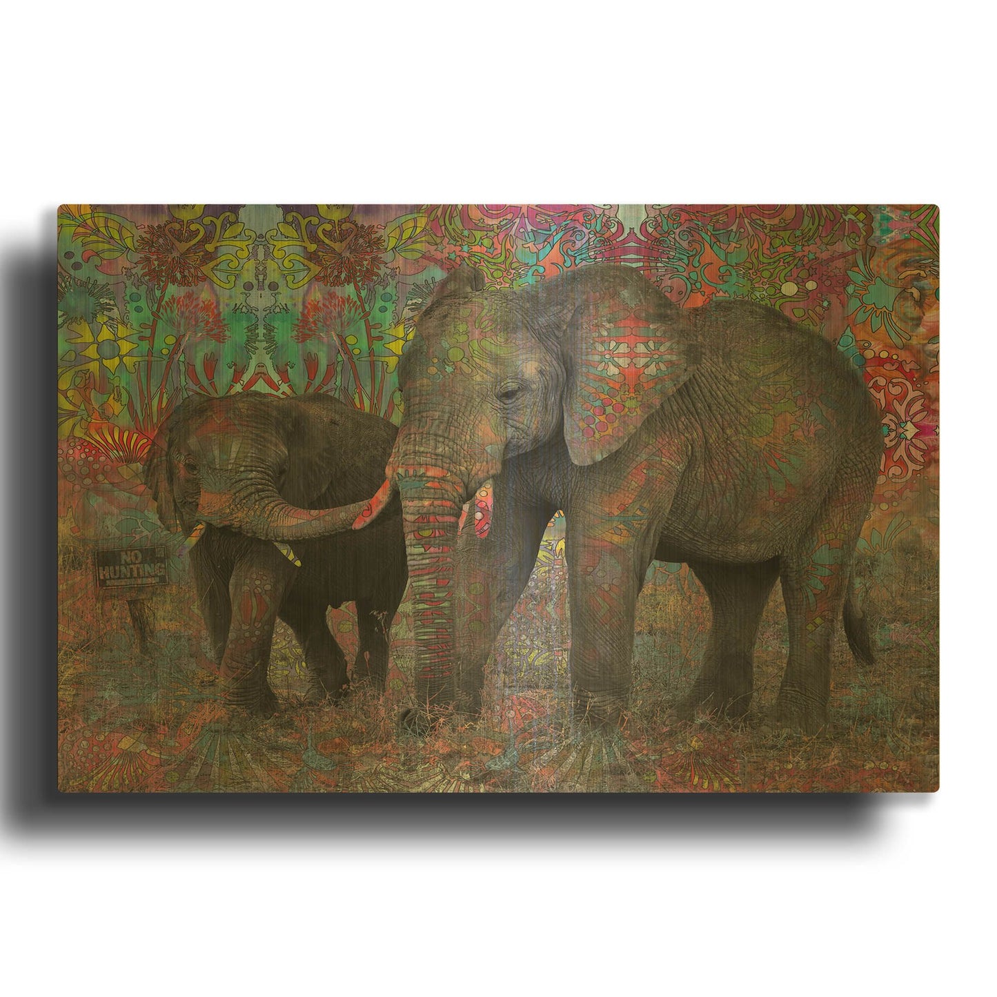 'No Hunting' By Dean Russo Gold Metal Wall Art