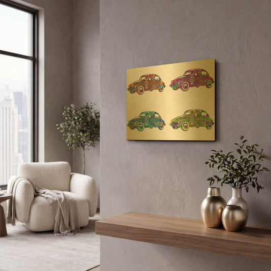 '4 Vw' By Dean Russo Gold Metal Wall Art
