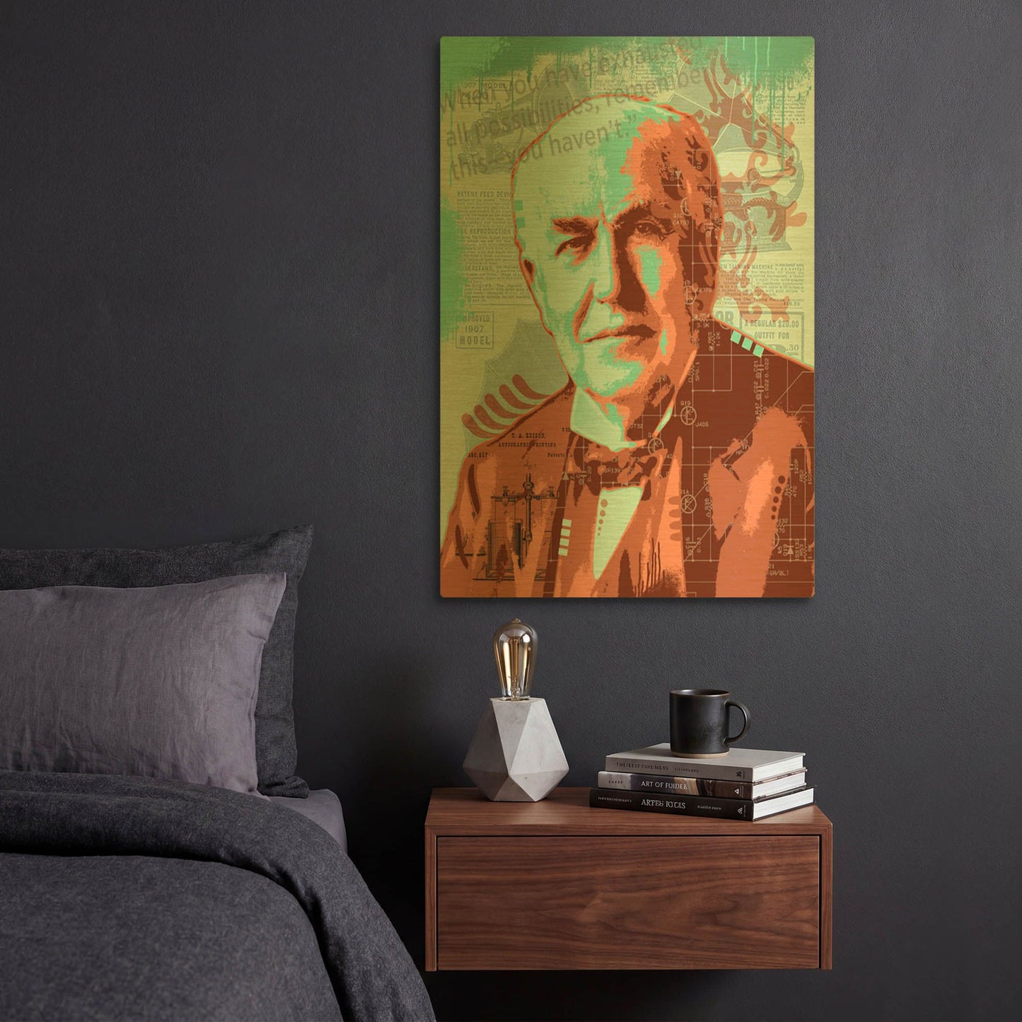 'Edison' By Dean Russo Gold Metal Wall Art
