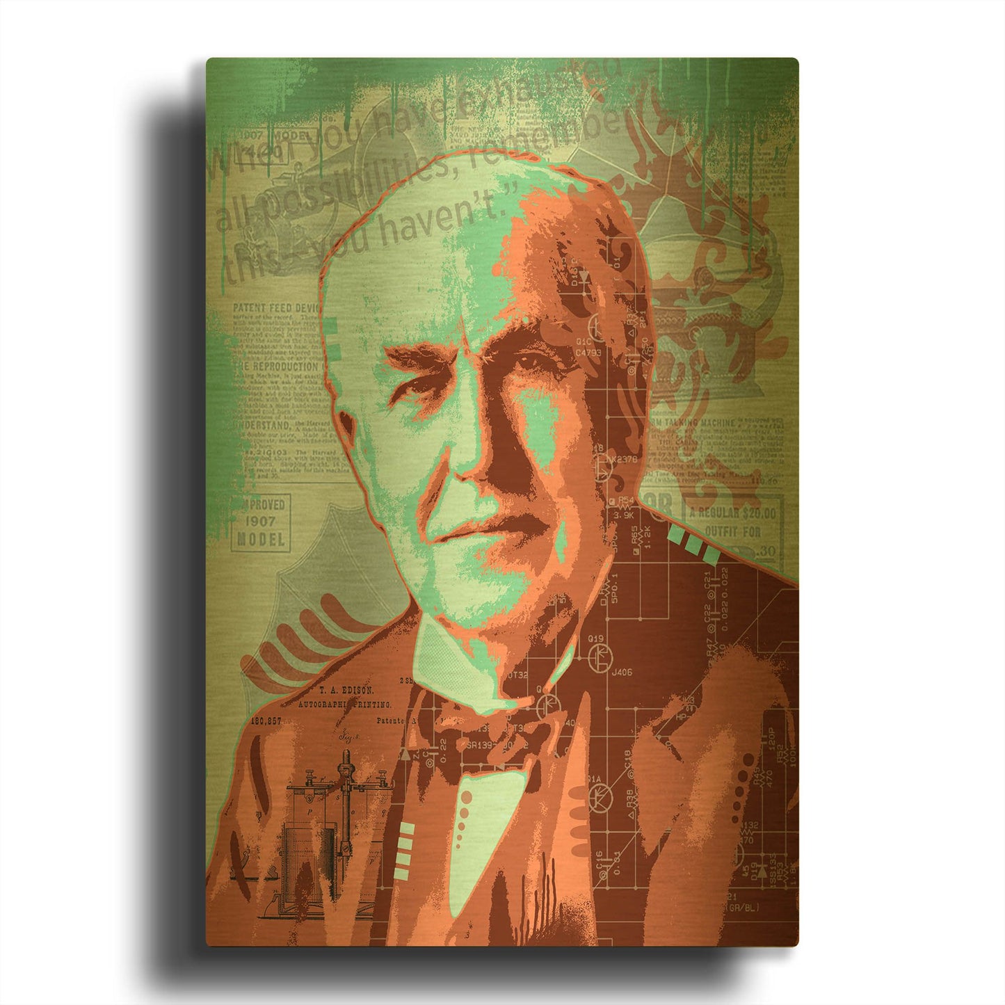 'Edison' By Dean Russo Gold Metal Wall Art