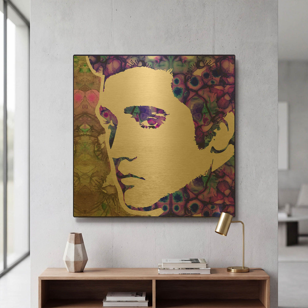 'Elvis 6' By Dean Russo Gold Metal Wall Art