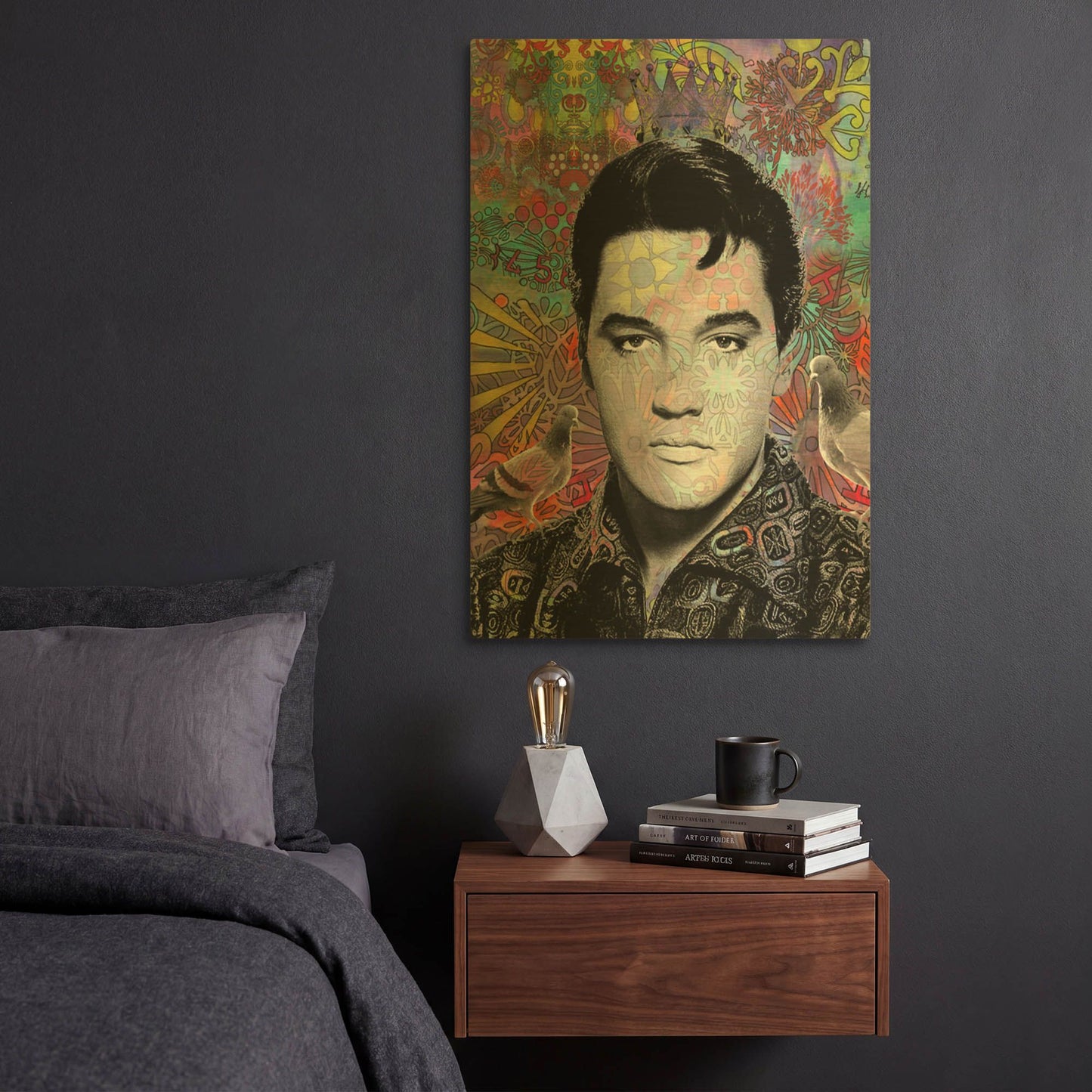 'King Elvis' By Dean Russo Gold Metal Wall Art