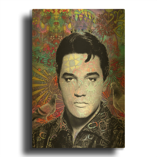 'King Elvis' By Dean Russo Gold Metal Wall Art