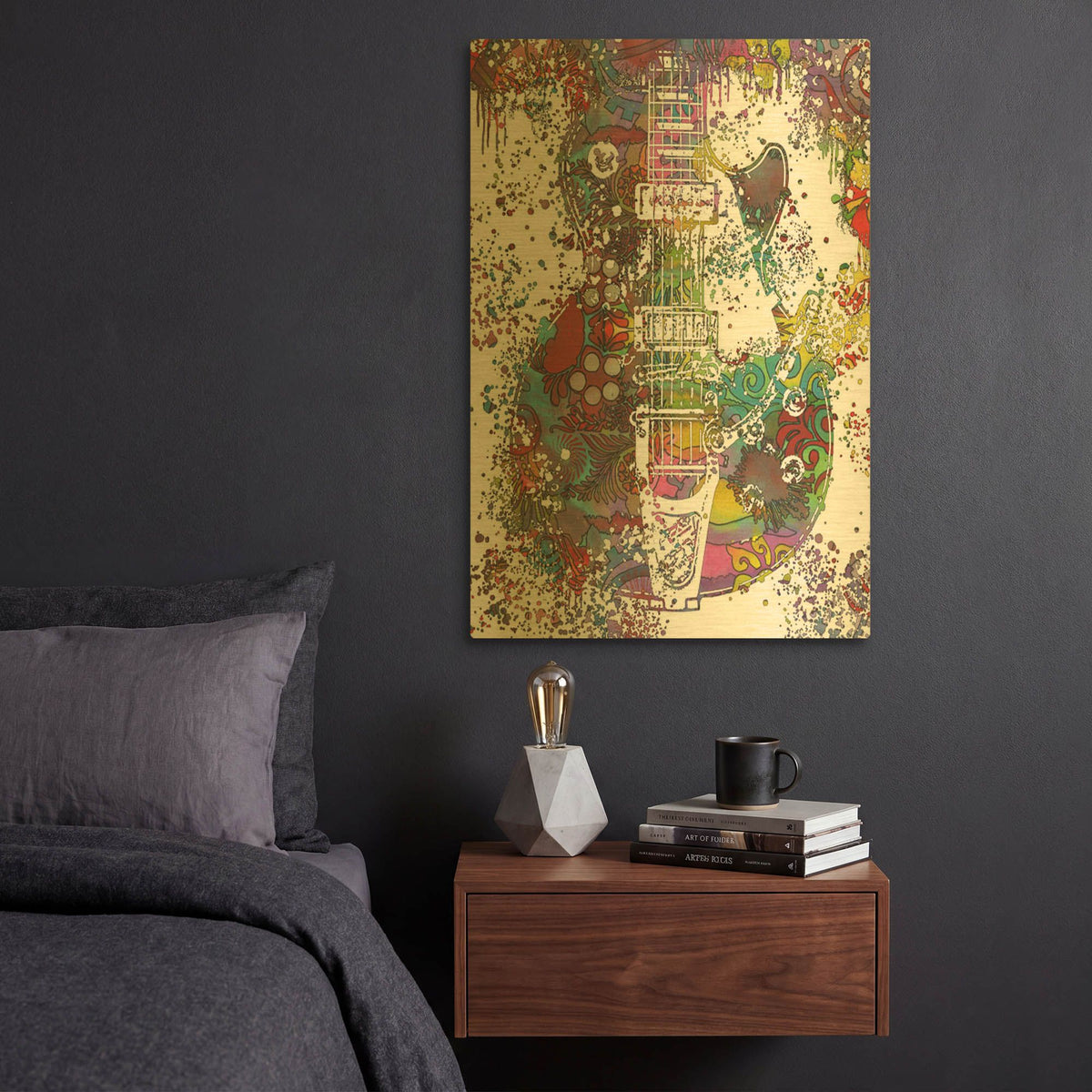 'Les Paul Whammy' By Dean Russo Gold Metal Wall Art