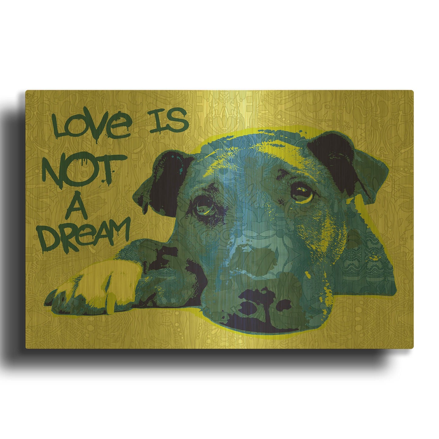 'Love Is Not A Dream' By Dean Russo Gold Metal Wall Art