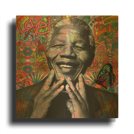 'Mandela' By Dean Russo Gold Metal Wall Art