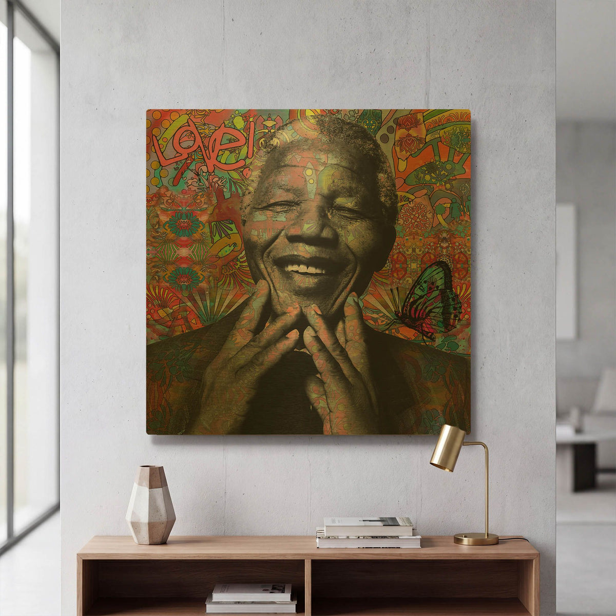 'Mandela' By Dean Russo Gold Metal Wall Art