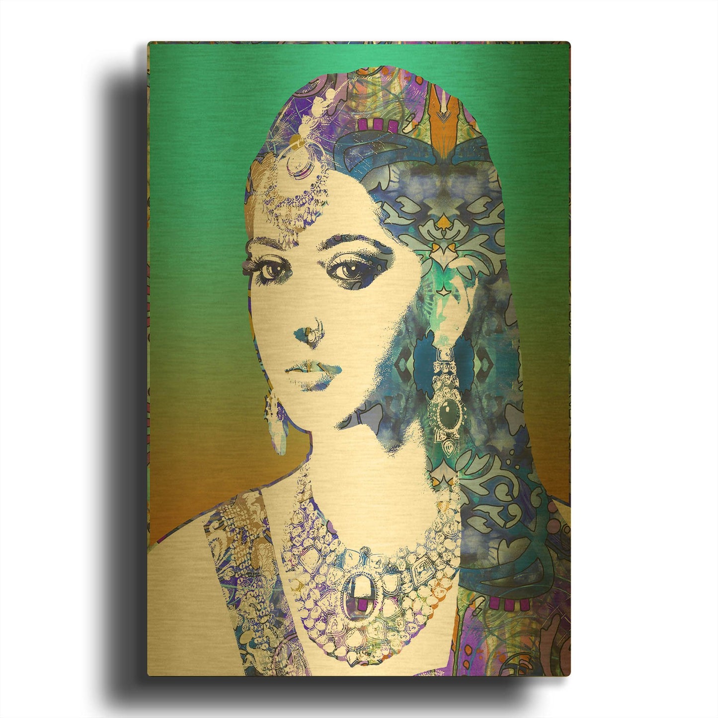 'Shimla' By Dean Russo Gold Metal Wall Art