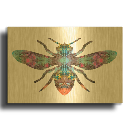 'Transverse Bee' By Dean Russo Gold Metal Wall Art