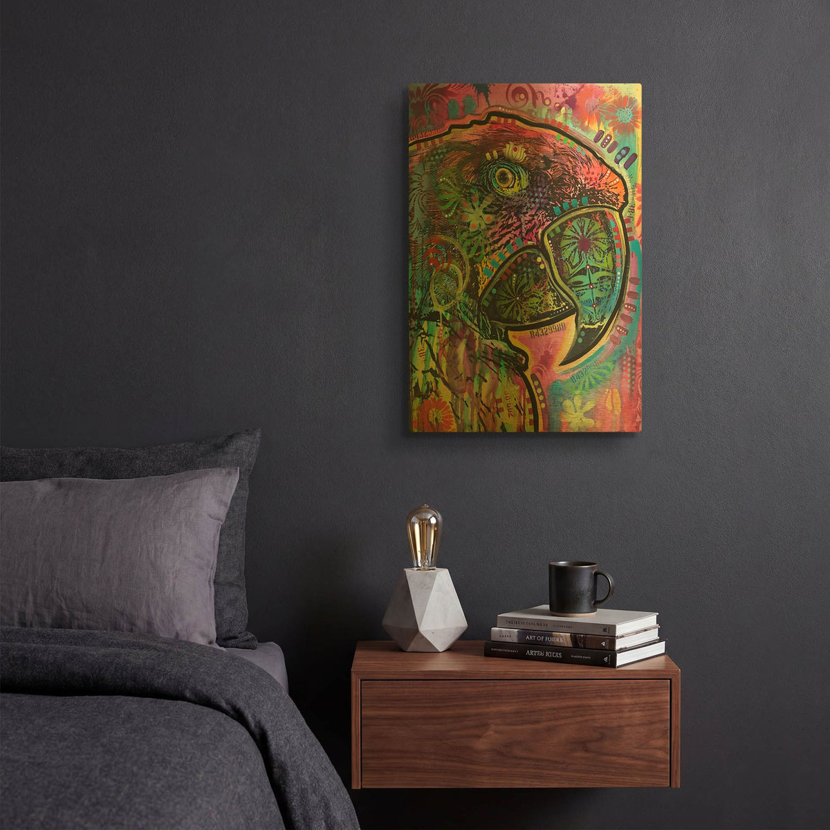 'Close Up Parrot' By Dean Russo Gold Metal Wall Art
