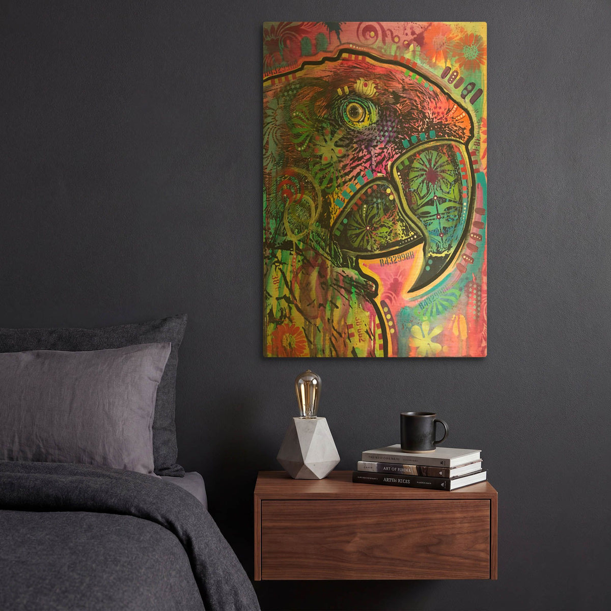 'Close Up Parrot' By Dean Russo Gold Metal Wall Art