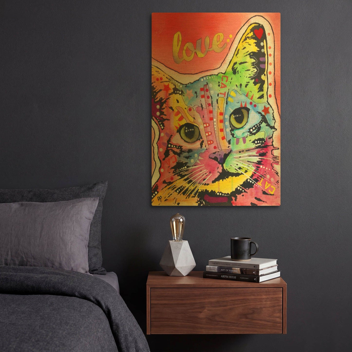 'Tiltcat Love' By Dean Russo Gold Metal Wall Art