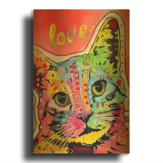 'Tiltcat Love' By Dean Russo Gold Metal Wall Art