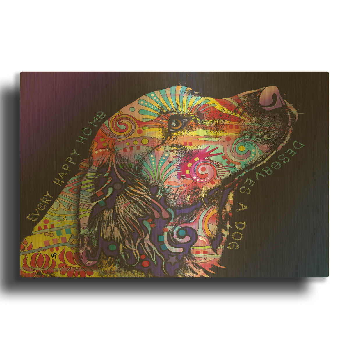 'Every Happy Home' By Dean Russo Gold Metal Wall Art