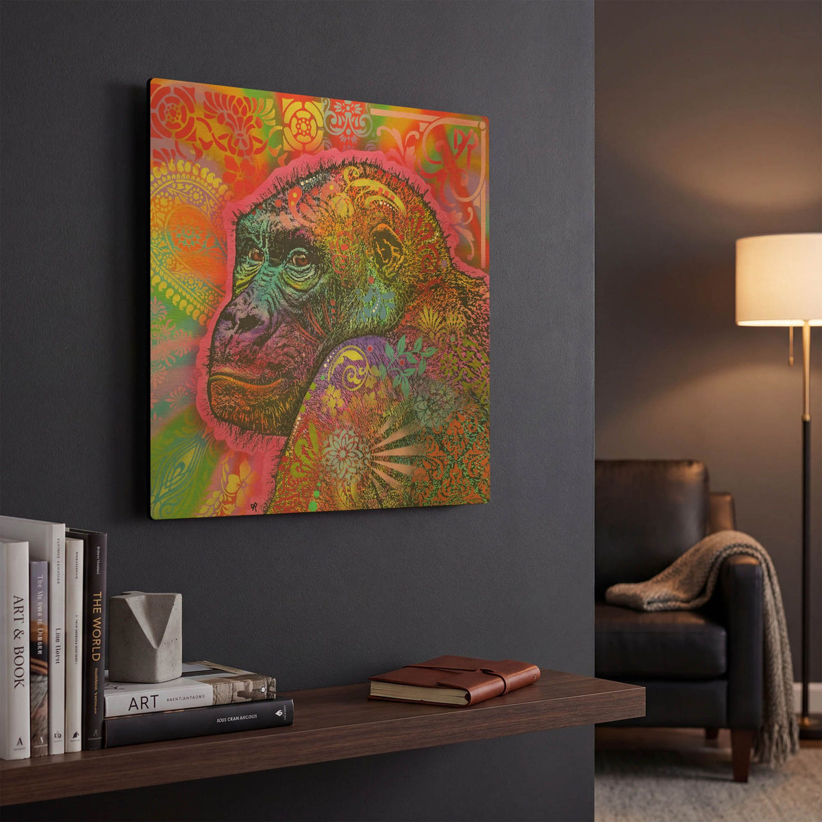 'Gorilla' By Dean Russo Gold Metal Wall Art