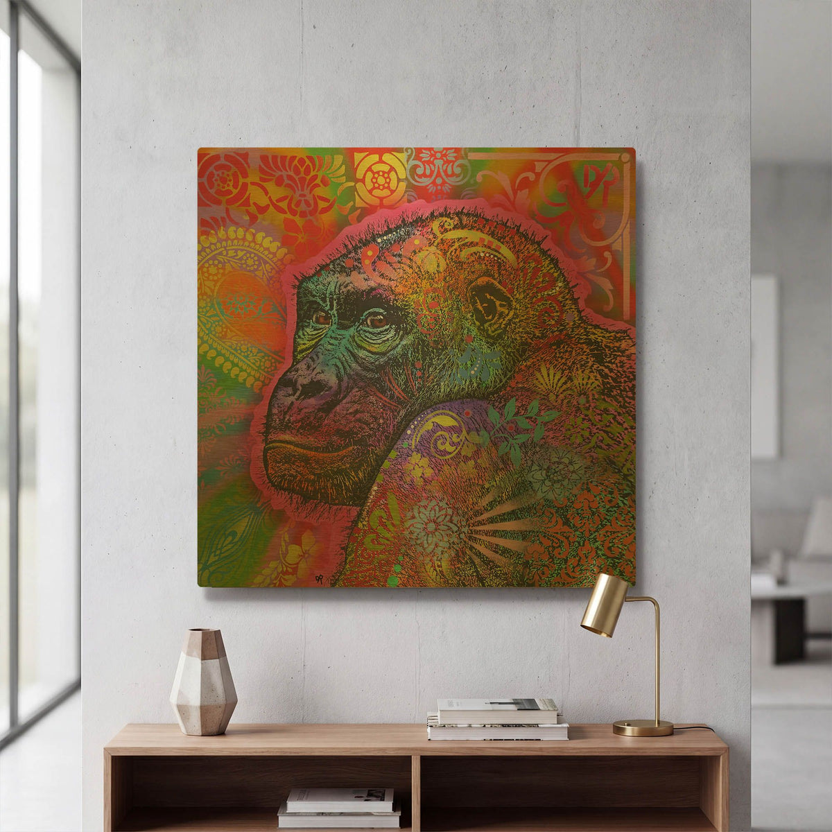 'Gorilla' By Dean Russo Gold Metal Wall Art