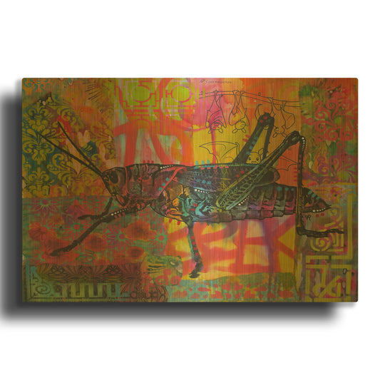 'Grasshopper' By Dean Russo Gold Metal Wall Art