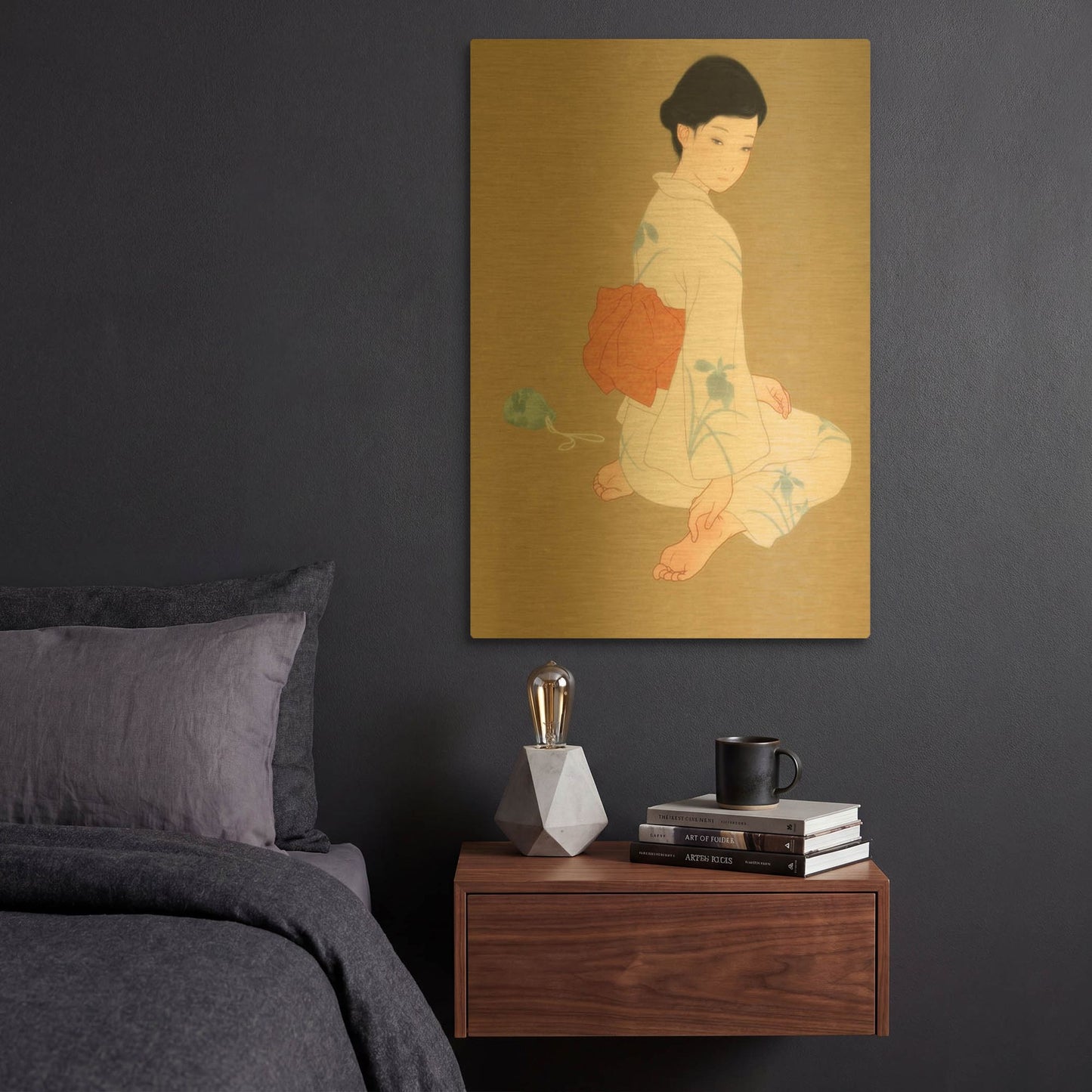 'After The Summer Festival' By Sai Tamiya Gold Metal Wall Art