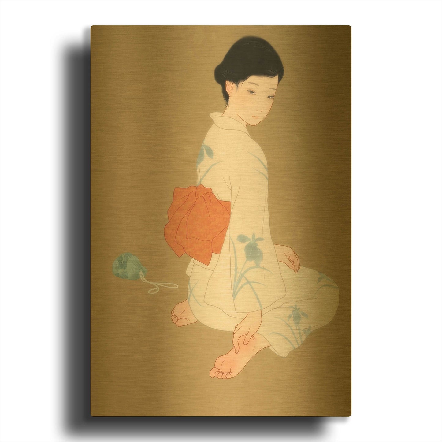 'After The Summer Festival' By Sai Tamiya Gold Metal Wall Art