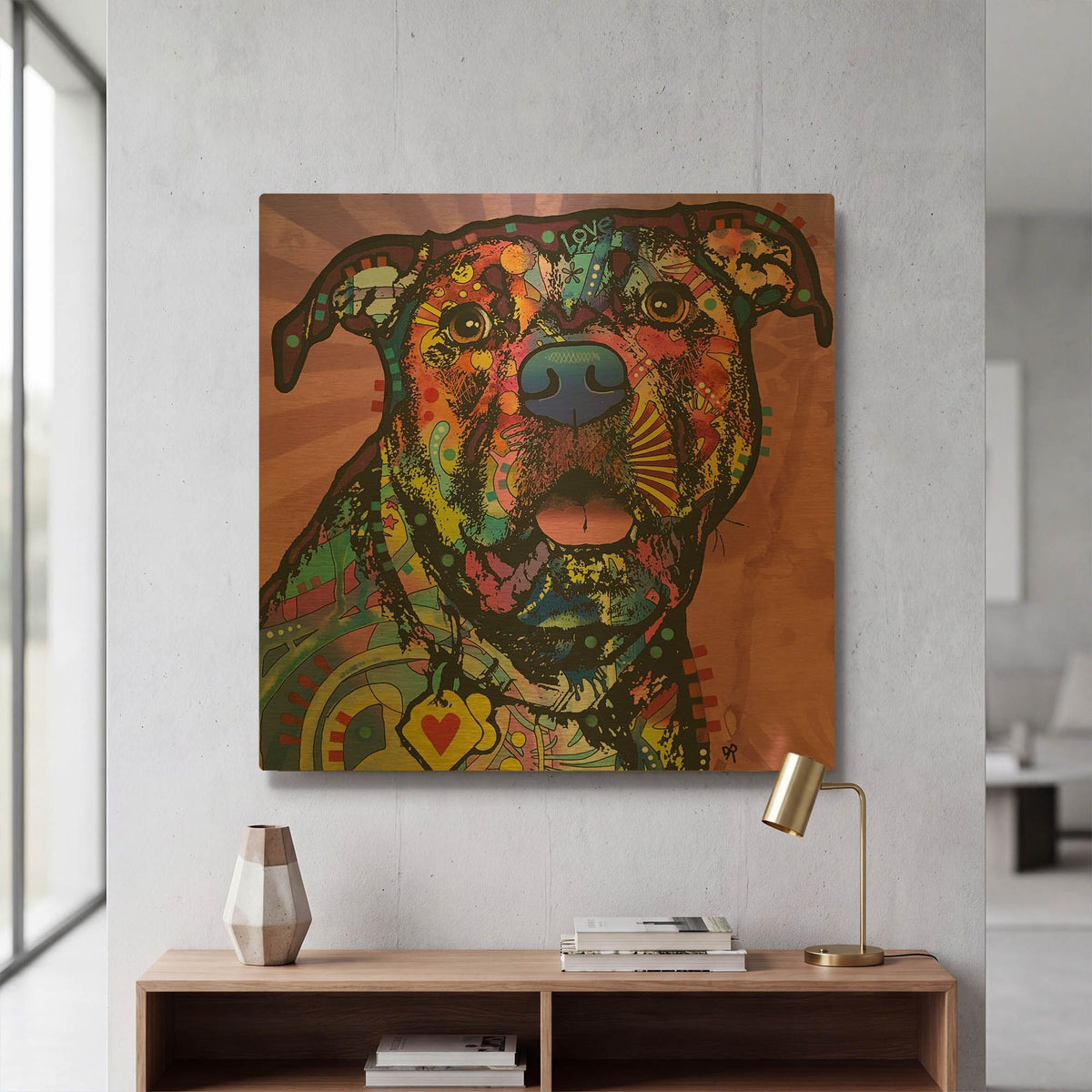'Love Face' By Dean Russo Gold Metal Wall Art