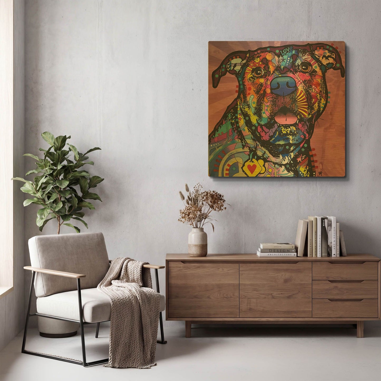 'Love Face' By Dean Russo Gold Metal Wall Art