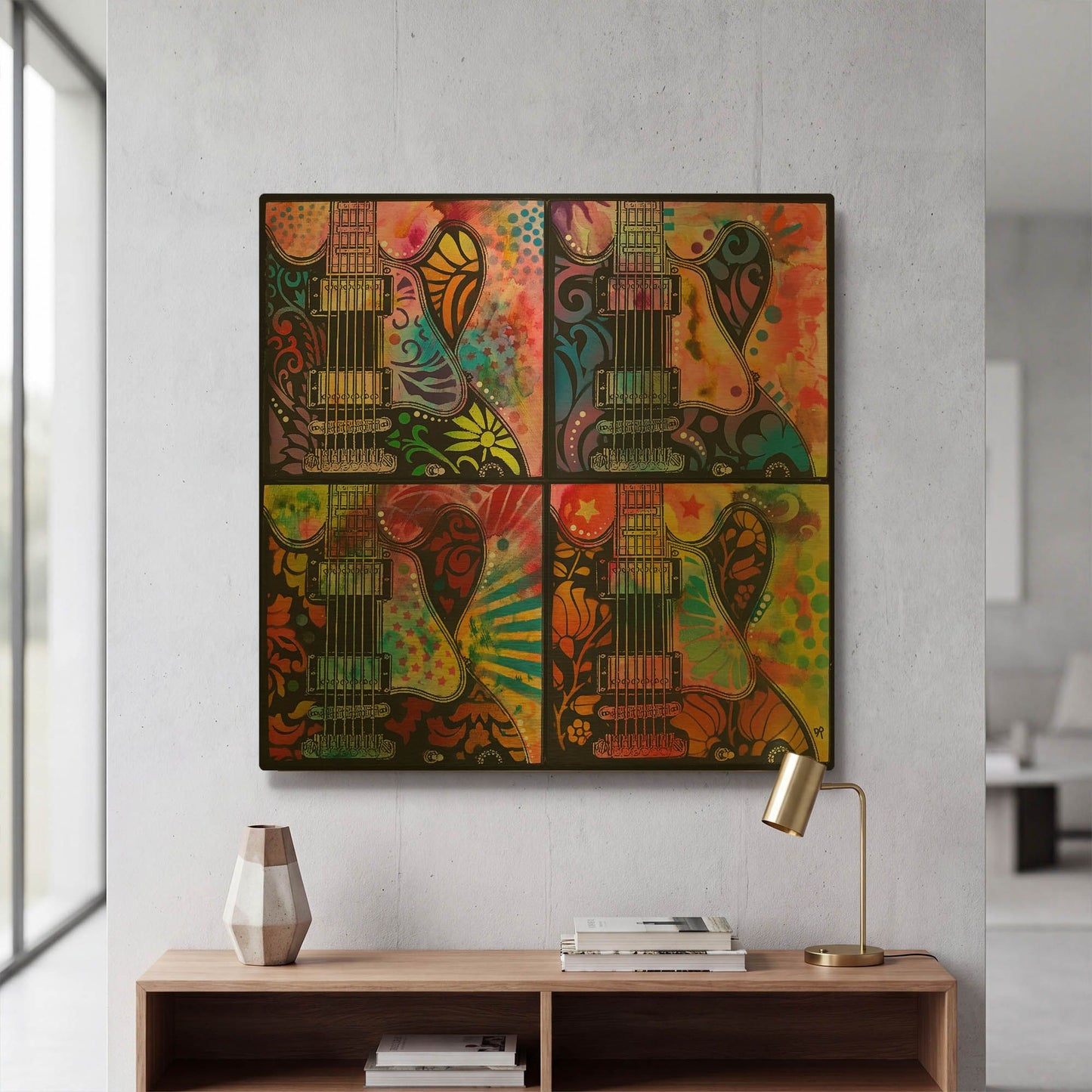 'Lucille 4x' By Dean Russo Gold Metal Wall Art