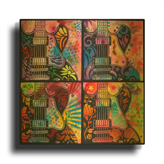 'Lucille 4x' By Dean Russo Gold Metal Wall Art