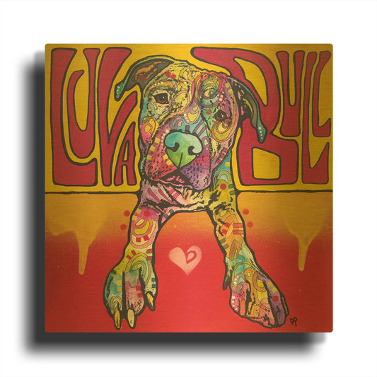 'Luva Bull' By Dean Russo Gold Metal Wall Art