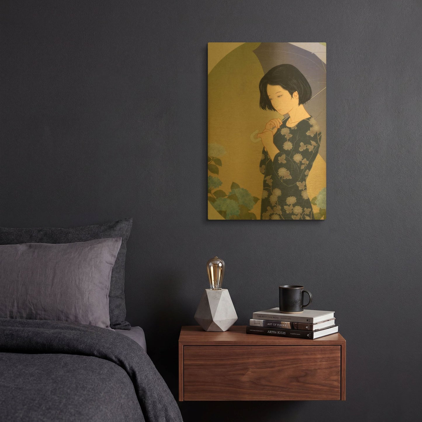 'Ajisai' By Sai Tamiya Gold Metal Wall Art