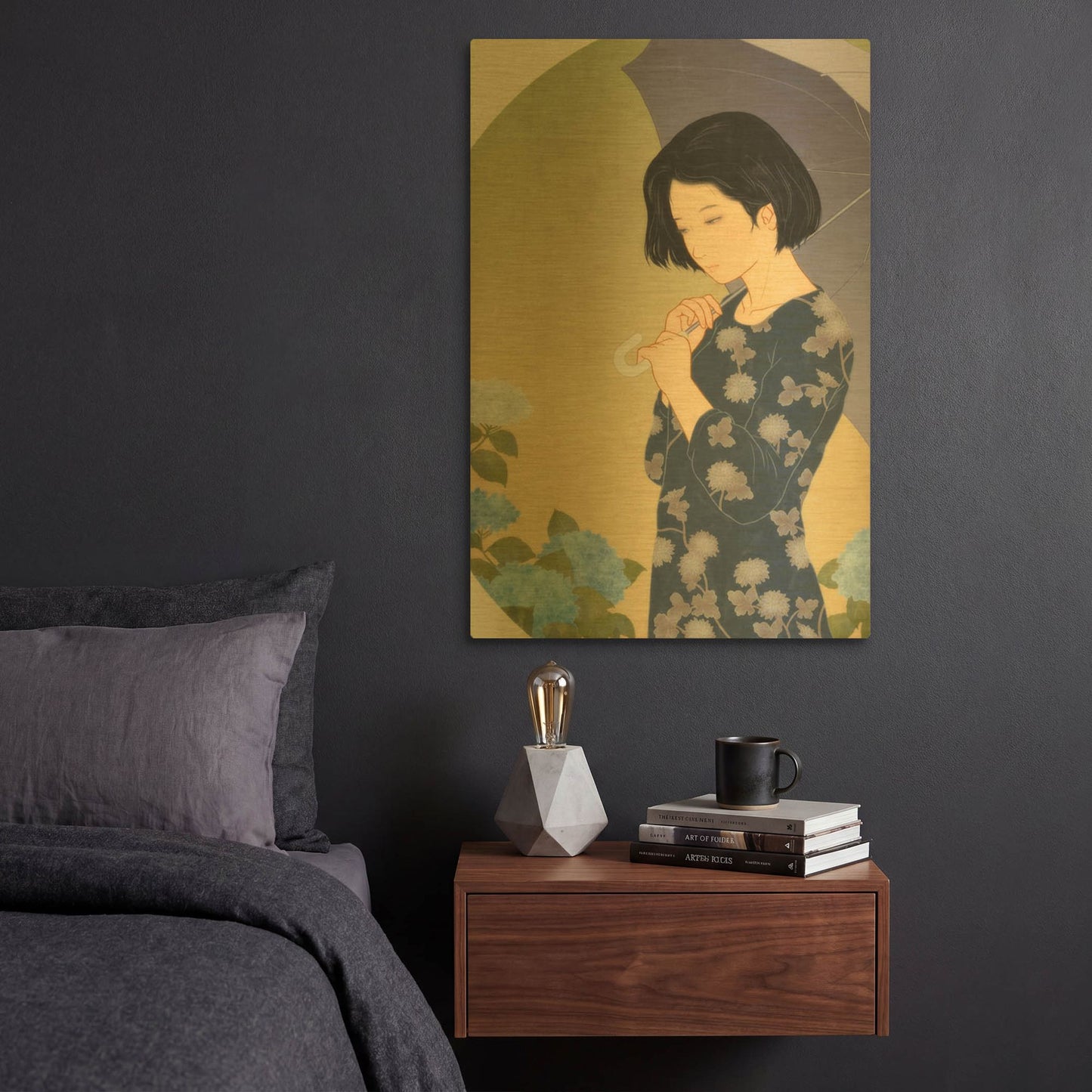 'Ajisai' By Sai Tamiya Gold Metal Wall Art