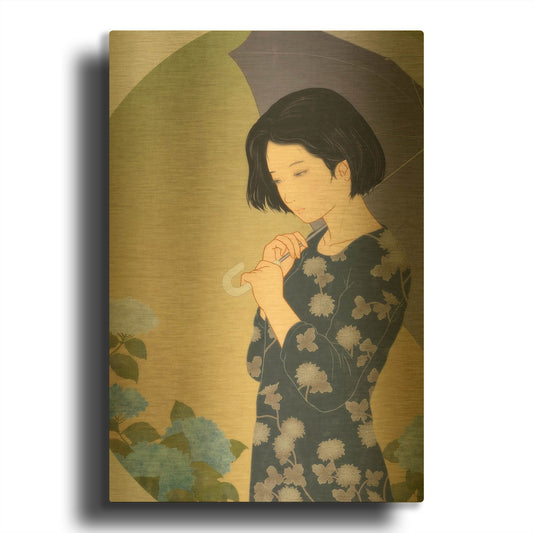 'Ajisai' By Sai Tamiya Gold Metal Wall Art