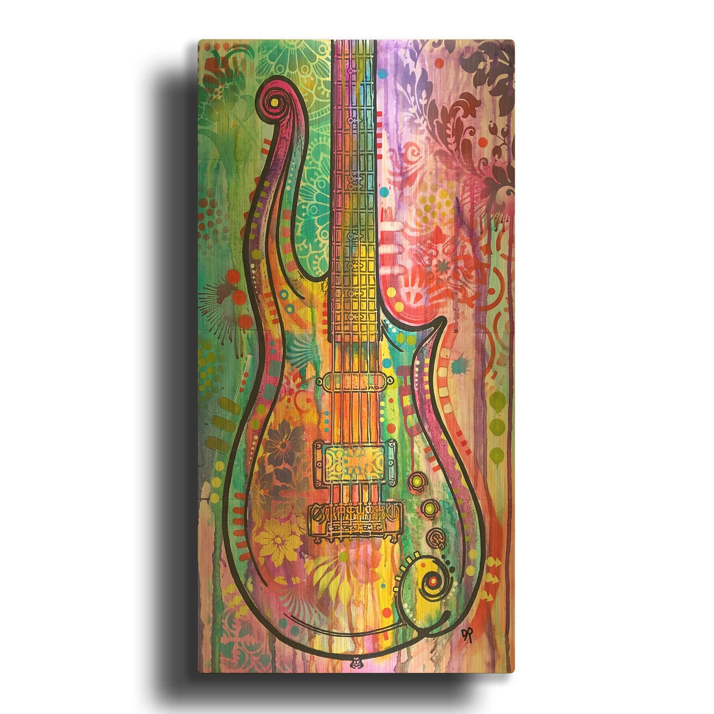 'Prince Cloud Guitar' By Dean Russo Gold Metal Wall Art