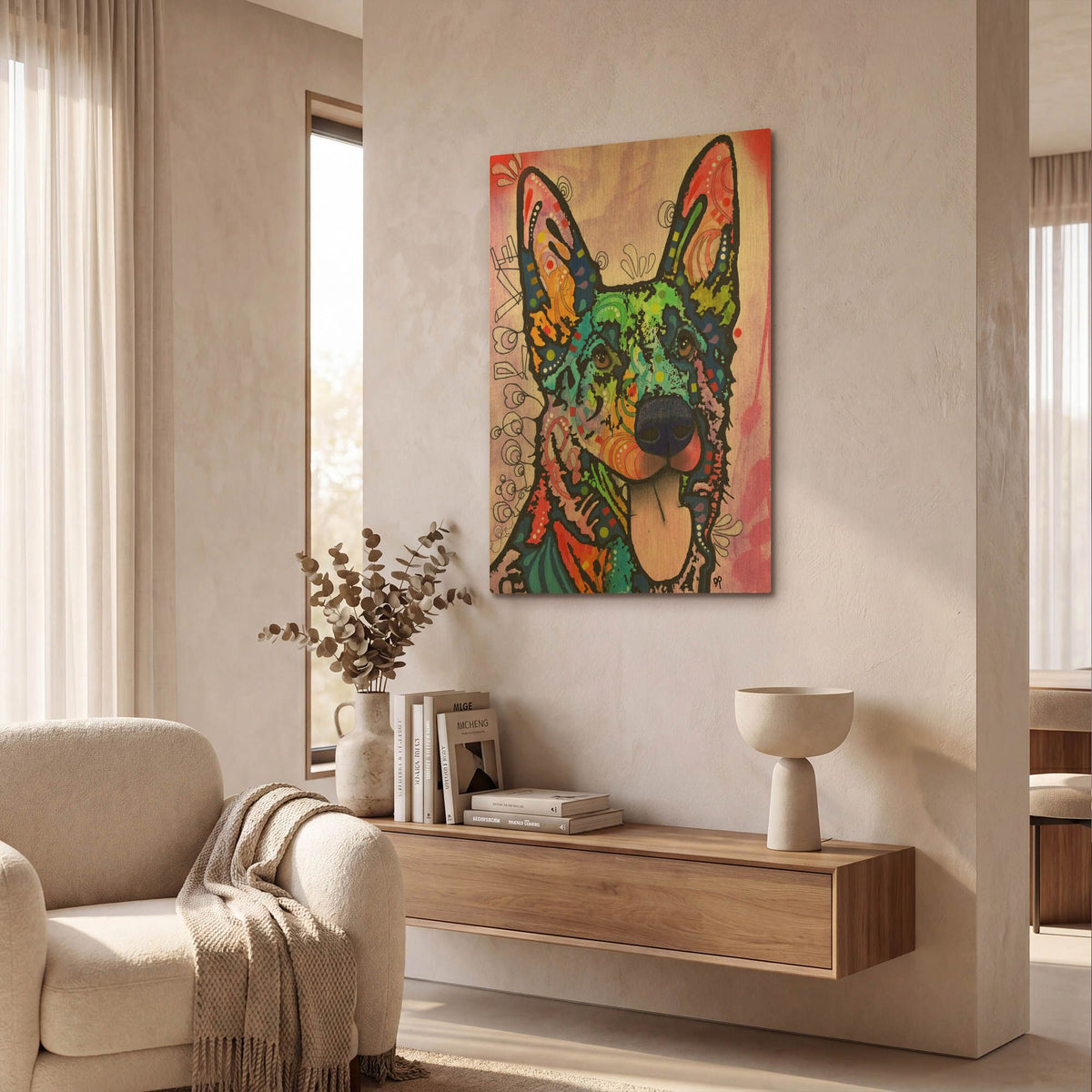 'Shepherd Love' By Dean Russo Gold Metal Wall Art