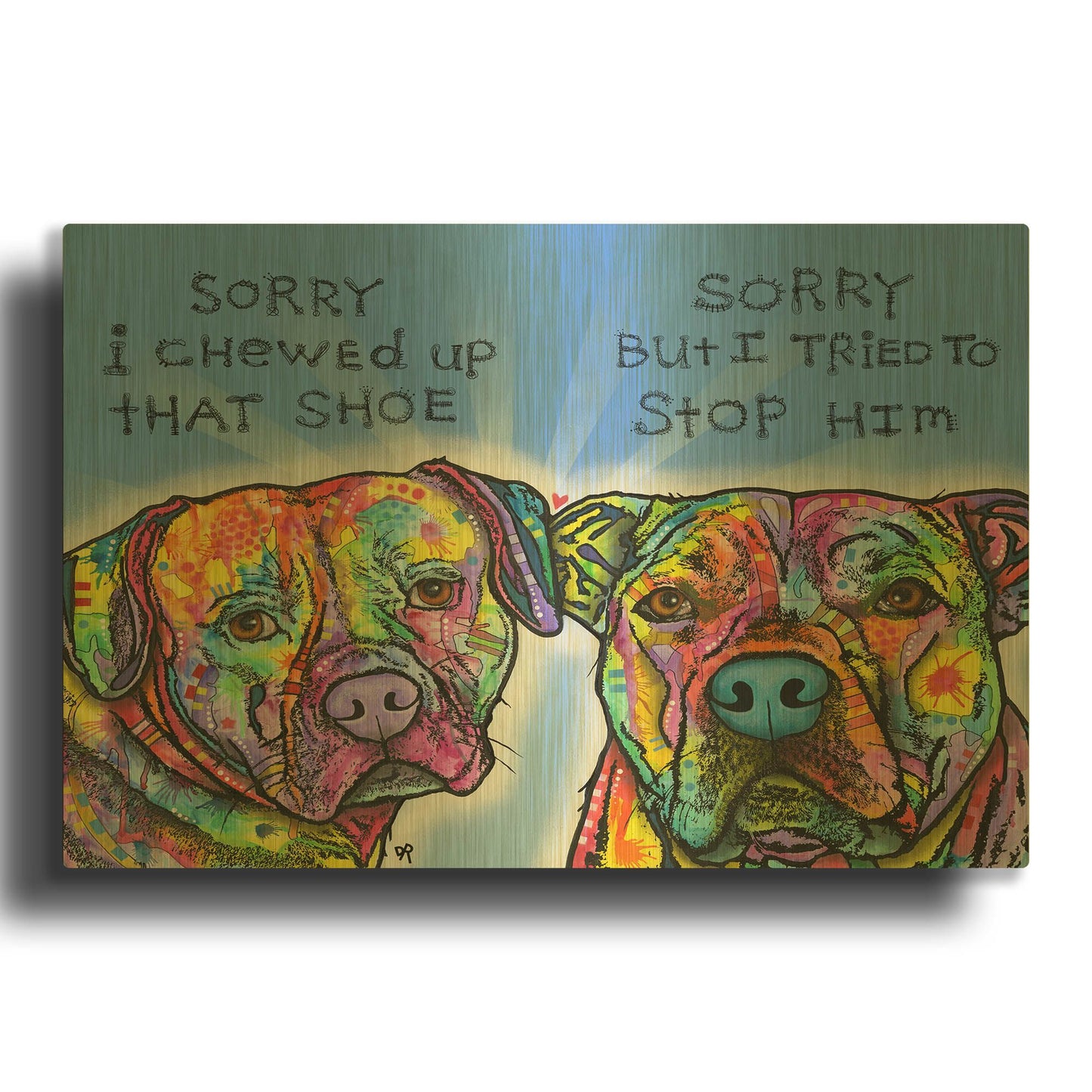 'Sorry' By Dean Russo Gold Metal Wall Art