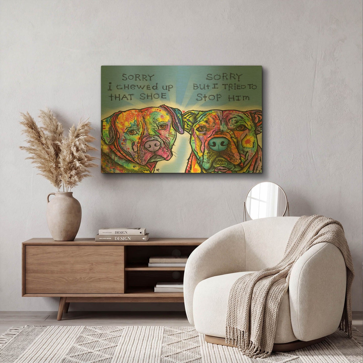 'Sorry' By Dean Russo Gold Metal Wall Art
