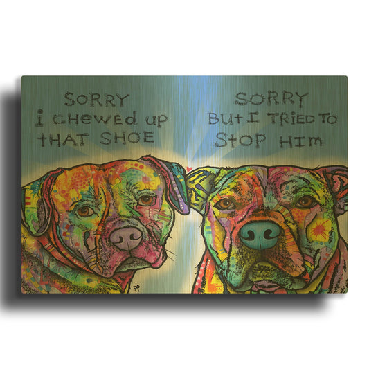 'Sorry' By Dean Russo Gold Metal Wall Art
