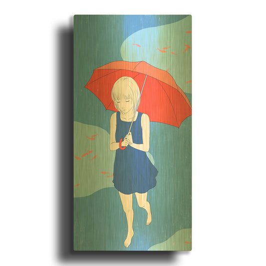 'Afternoon Fish' By Sai Tamiya Gold Metal Wall Art