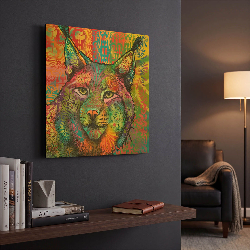 'The Lynx' By Dean Russo Gold Metal Wall Art