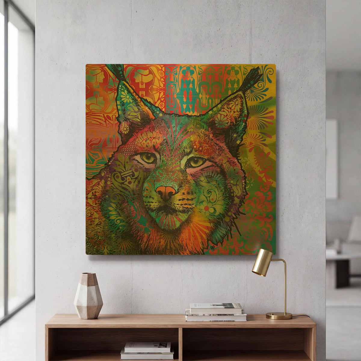 'The Lynx' By Dean Russo Gold Metal Wall Art