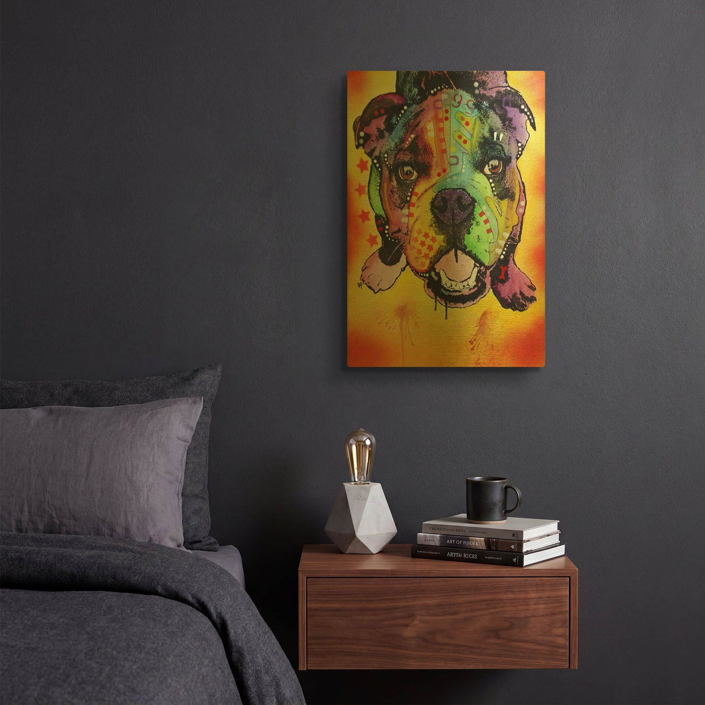 'Baby Bulldog' By Dean Russo Gold Metal Wall Art