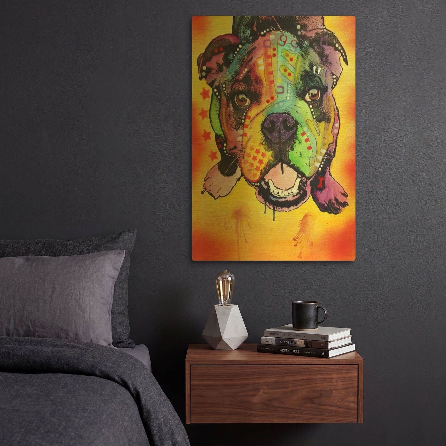'Baby Bulldog' By Dean Russo Gold Metal Wall Art