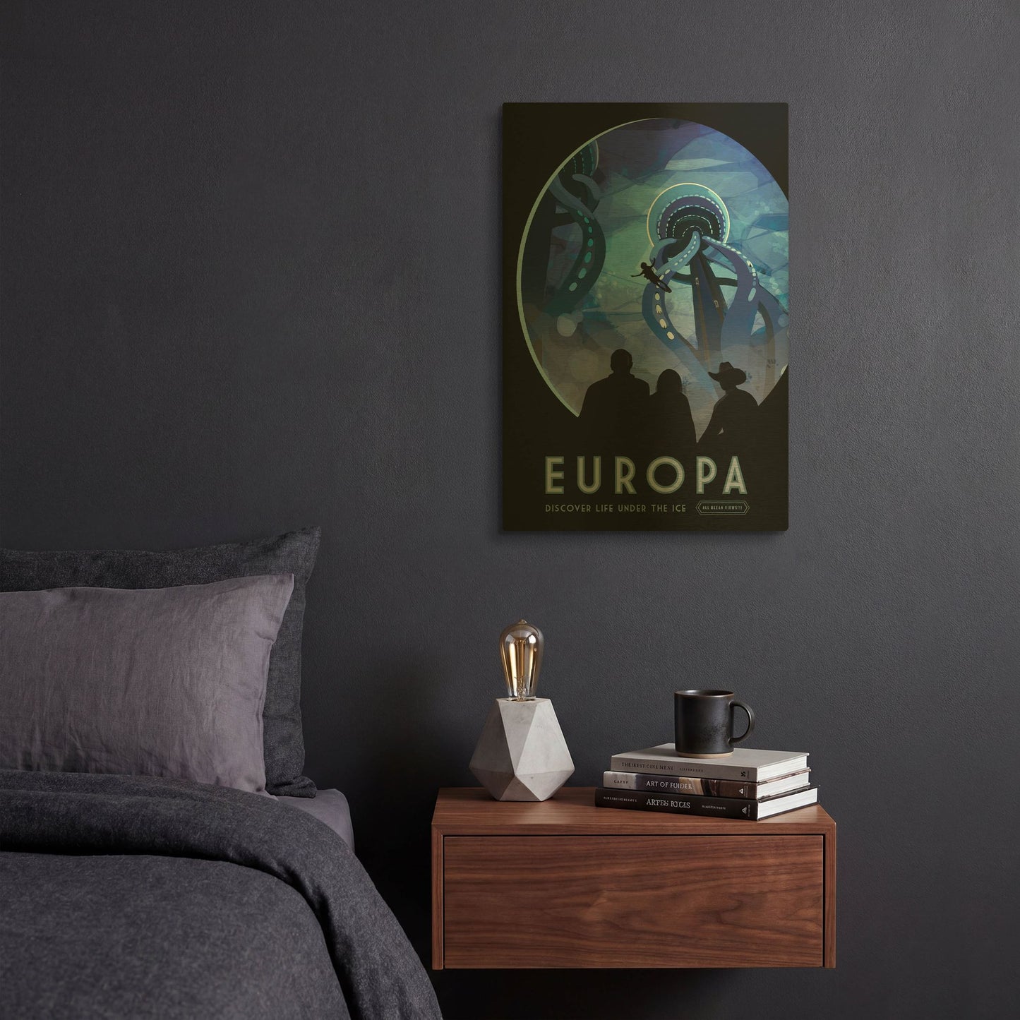 'Europa' By NASA Posters Gold Metal Wall Art