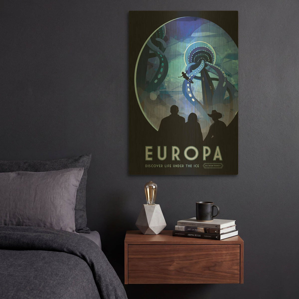 'Europa' By NASA Posters Gold Metal Wall Art