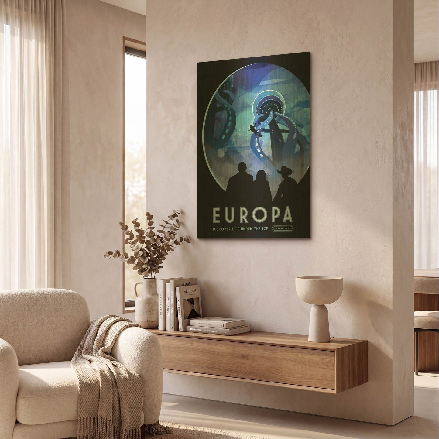 'Europa' By NASA Posters Gold Metal Wall Art