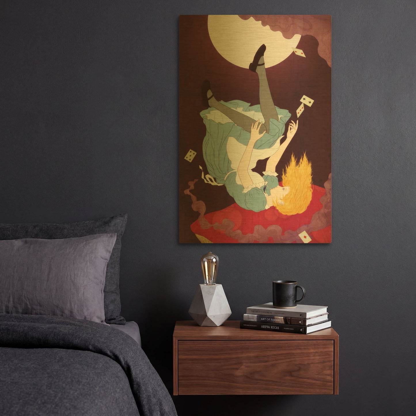 'Alice in Wonderland' By Sai Tamiya Gold Metal Wall Art