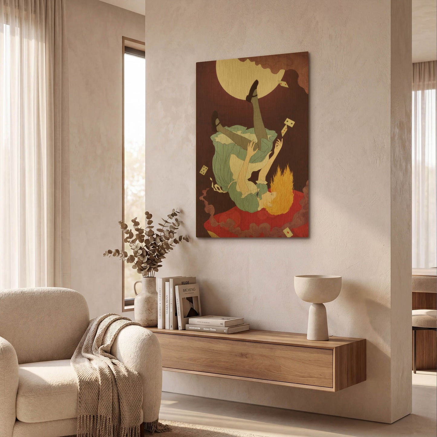 'Alice in Wonderland' By Sai Tamiya Gold Metal Wall Art